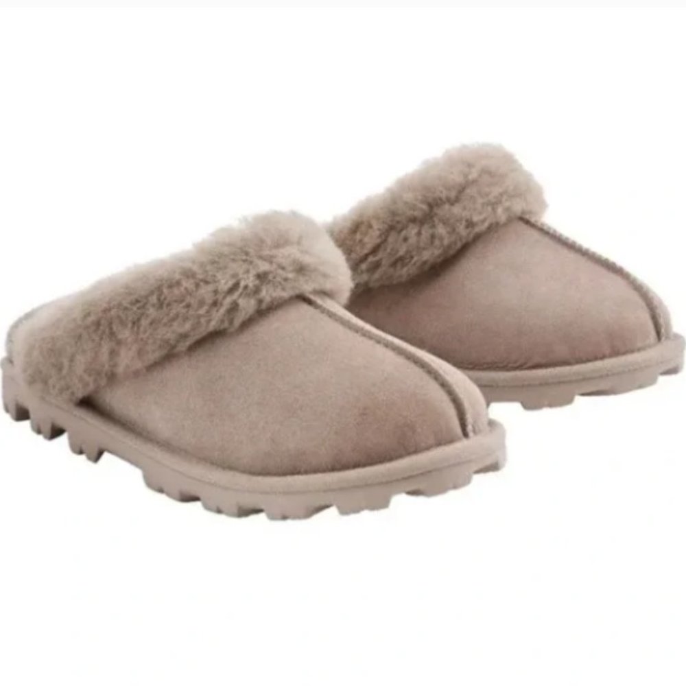 Kirkland Signature Women's Caribou Shearling Mule Slippers  NIB